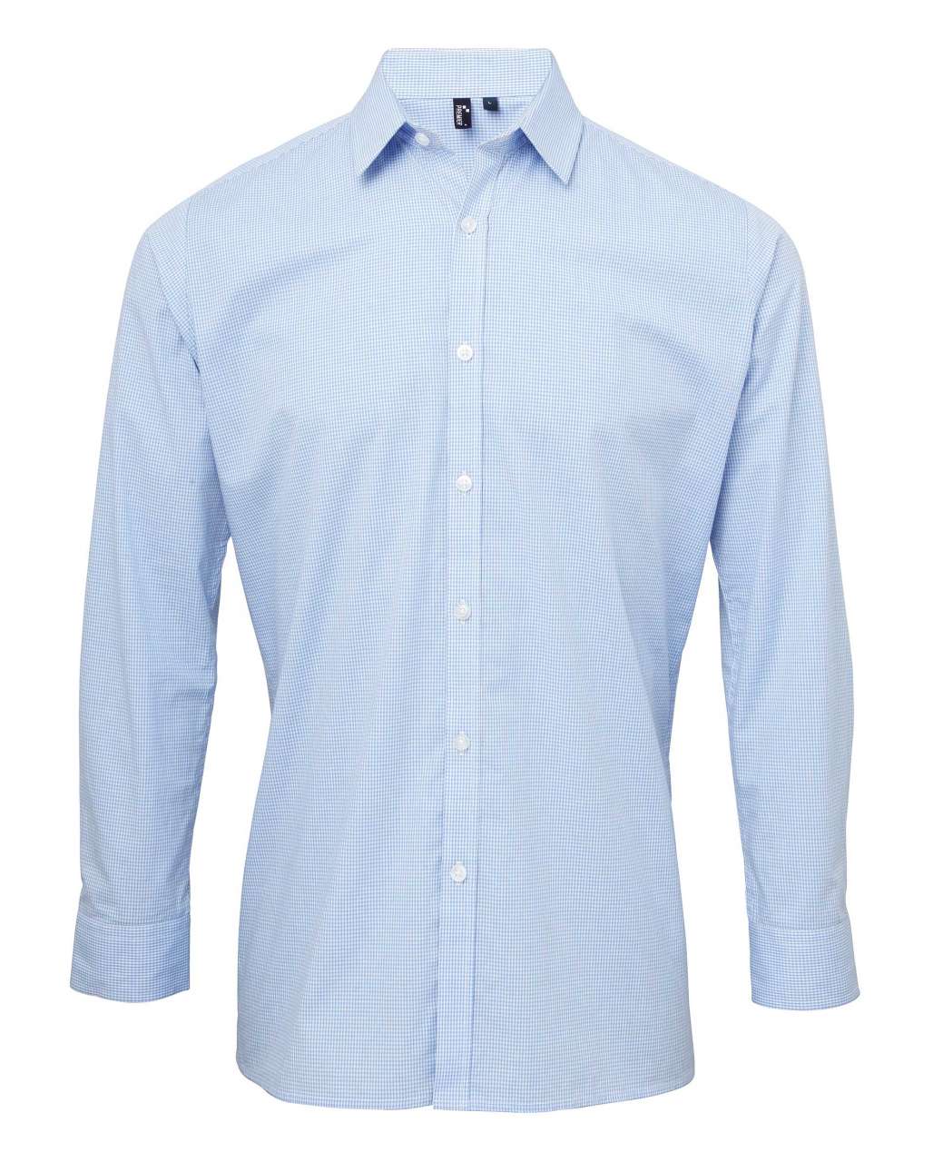 PR220 - MEN'S LONG SLEEVE GINGHAM COTTON MICROCHECK SHIRT
