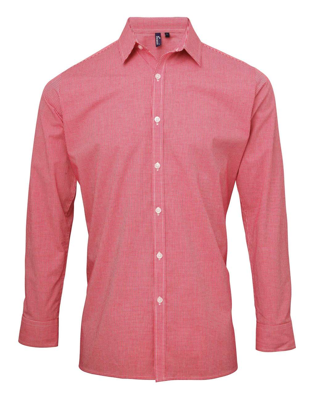 PR220 - MEN'S LONG SLEEVE GINGHAM COTTON MICROCHECK SHIRT