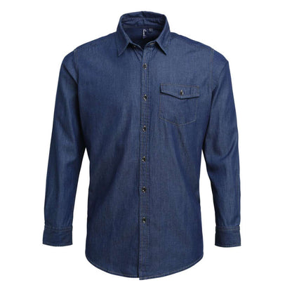PR222 - MEN’S JEANS STITCH DENIM SHIRT
