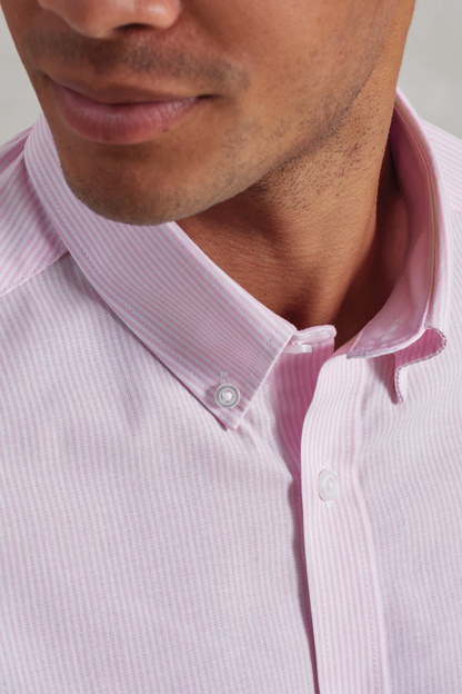 PR238 - MEN’S COTTON RICH OXFORD STRIPES SHIRT