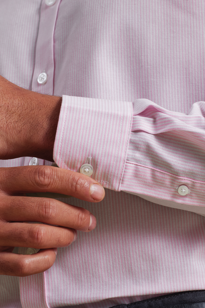 PR238 - MEN’S COTTON RICH OXFORD STRIPES SHIRT