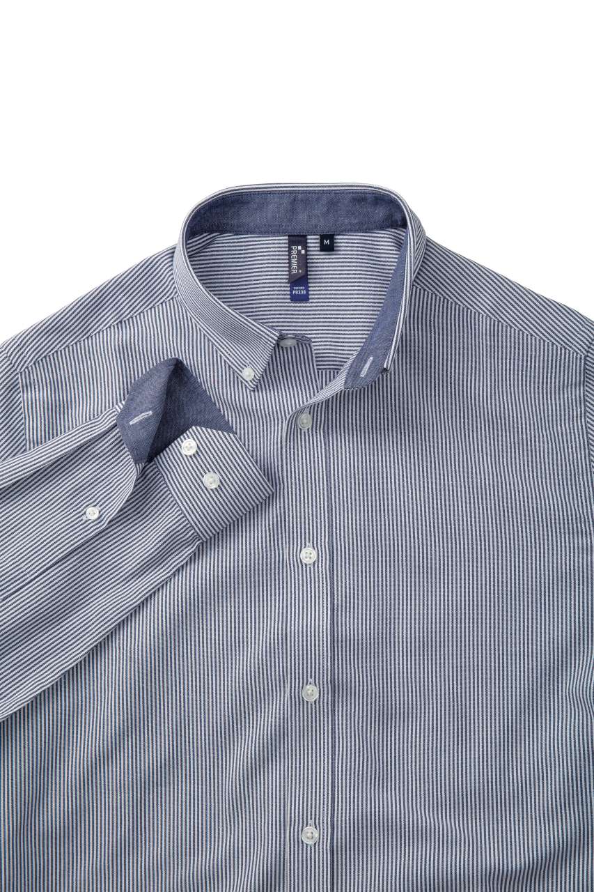 PR238 - MEN’S COTTON RICH OXFORD STRIPES SHIRT