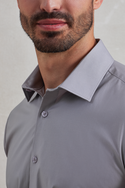 PR244 - MEN'S STRETCH-FIT COTTON POPLIN LONG SLEEVE SHIRT