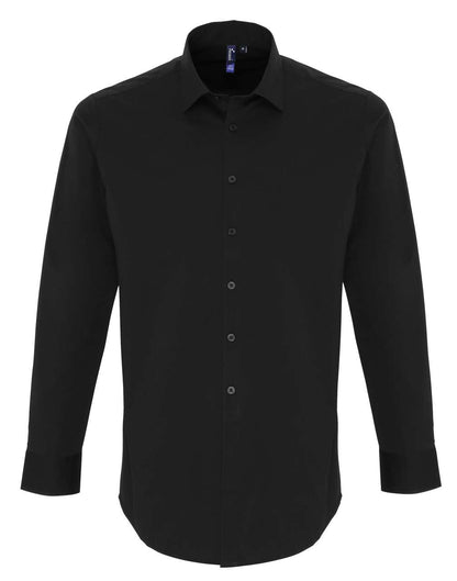 PR244 - MEN'S STRETCH-FIT COTTON POPLIN LONG SLEEVE SHIRT