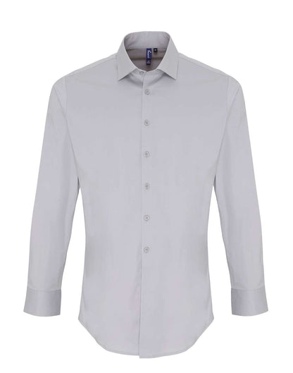 PR244 - MEN'S STRETCH-FIT COTTON POPLIN LONG SLEEVE SHIRT
