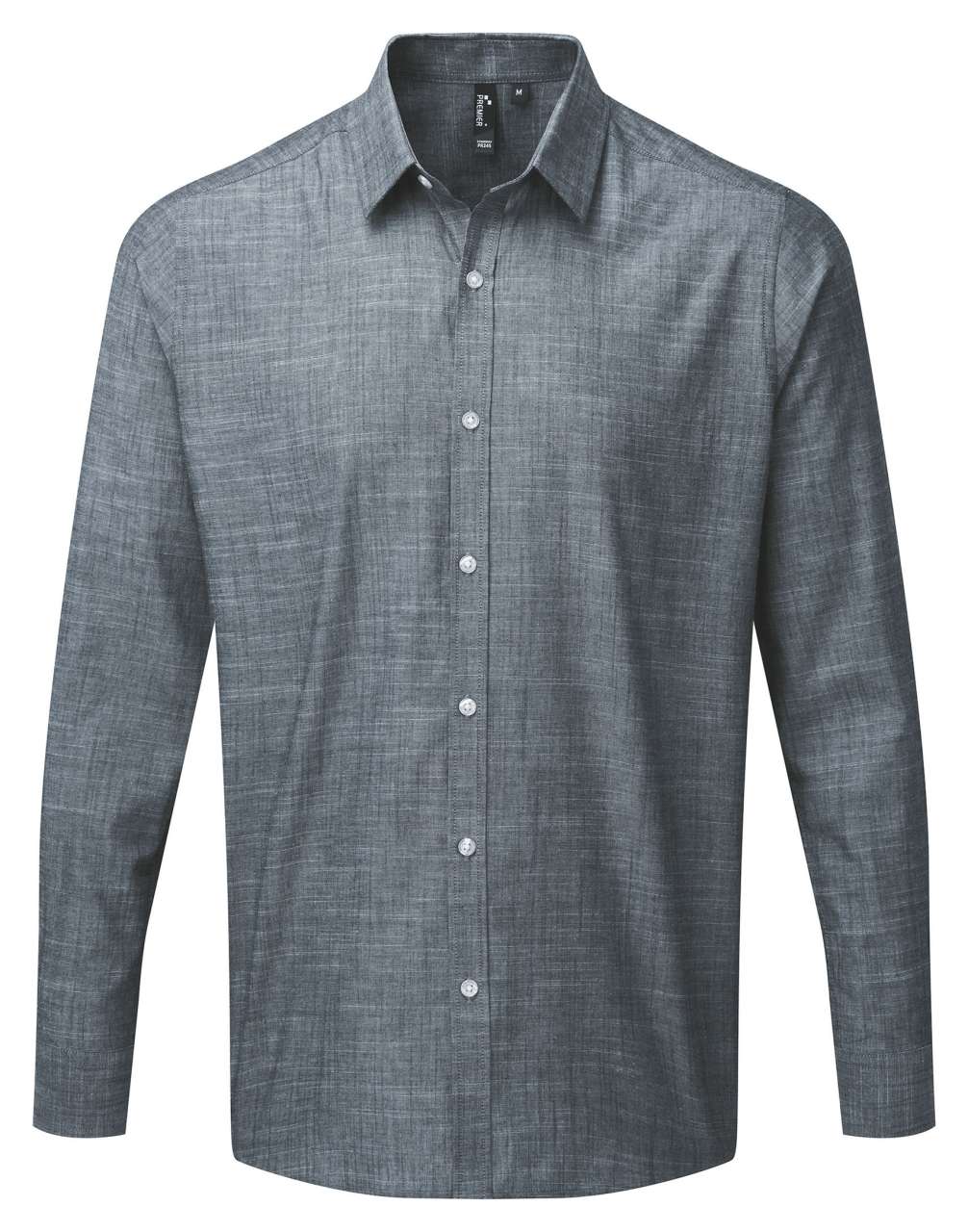 PR245 - MEN'S COTTON SLUB CHAMBRAY LONG SLEEVE SHIRT