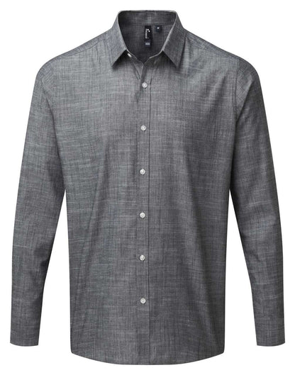 PR245 - MEN'S COTTON SLUB CHAMBRAY LONG SLEEVE SHIRT