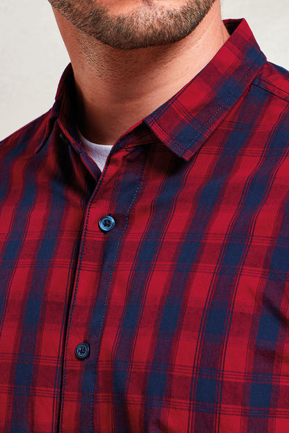 PR250 - 'MULLIGAN' CHECK - MEN'S LONG SLEEVE COTTON SHIRT