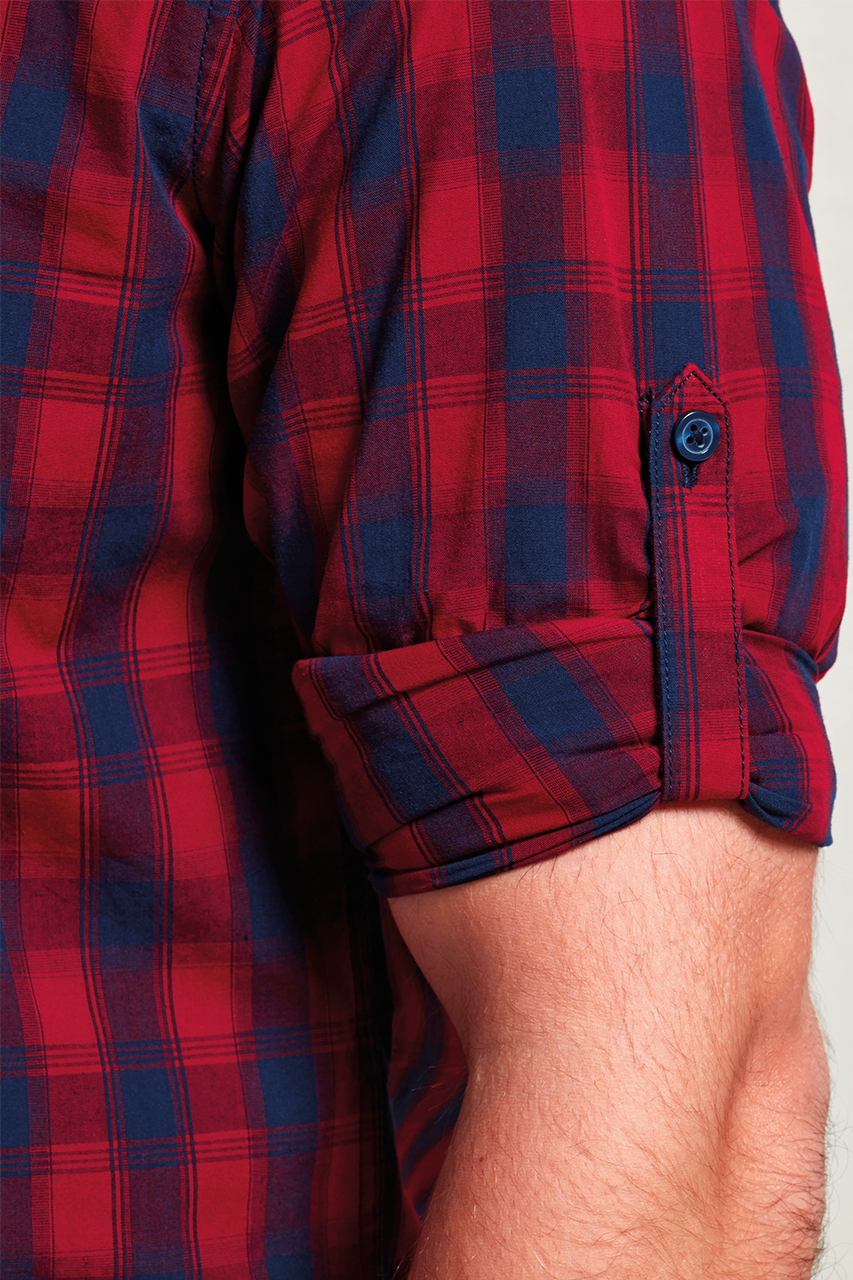 PR250 - 'MULLIGAN' CHECK - MEN'S LONG SLEEVE COTTON SHIRT