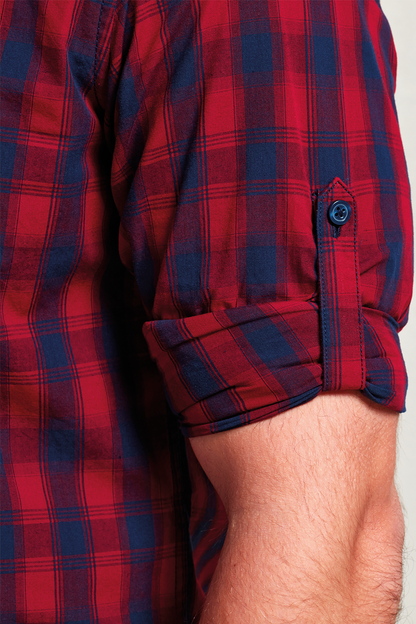 PR250 - 'MULLIGAN' CHECK - MEN'S LONG SLEEVE COTTON SHIRT