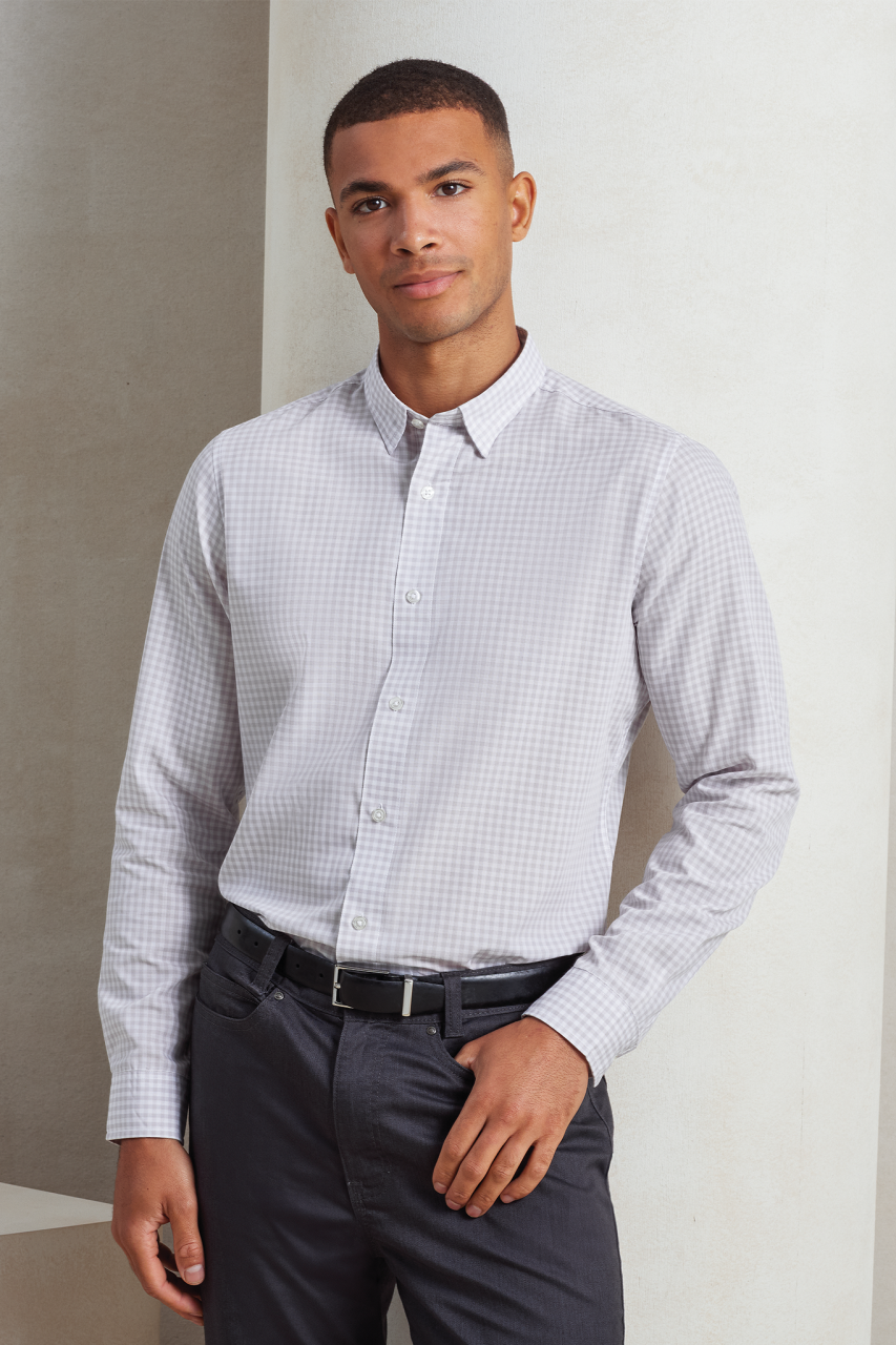 PR252 - 'MAXTON' CHECK MEN'S LONG SLEEVE SHIRT