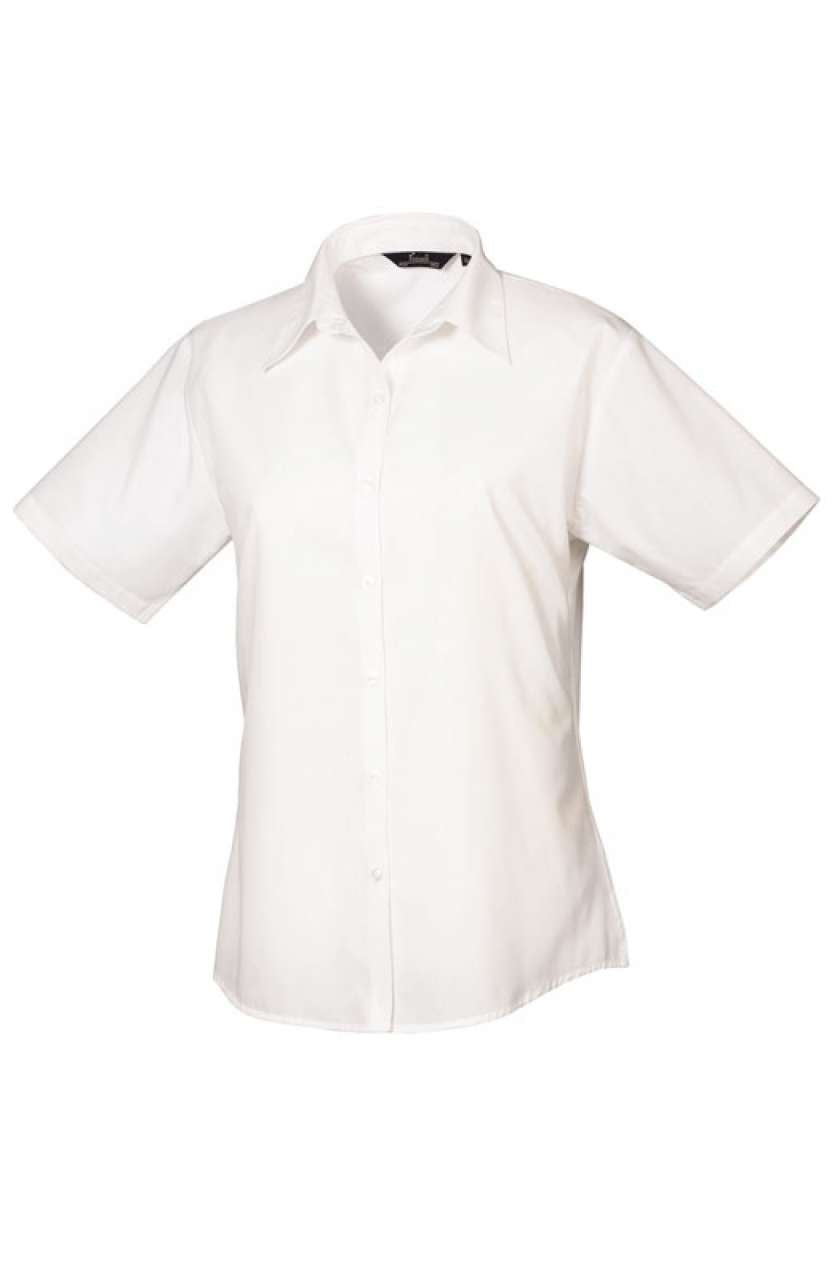 PR302 - WOMEN'S SHORT SLEEVE POPLIN BLOUSE