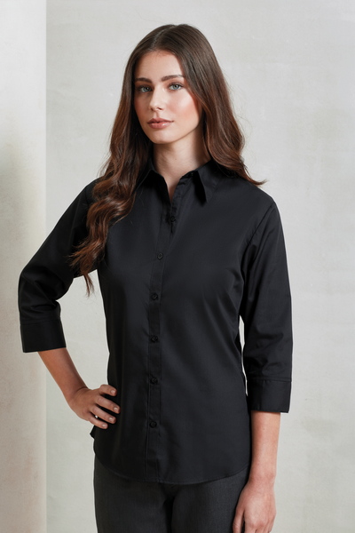 PR305 - WOMEN'S POPLIN 3/4 SLEEVE BLOUSE