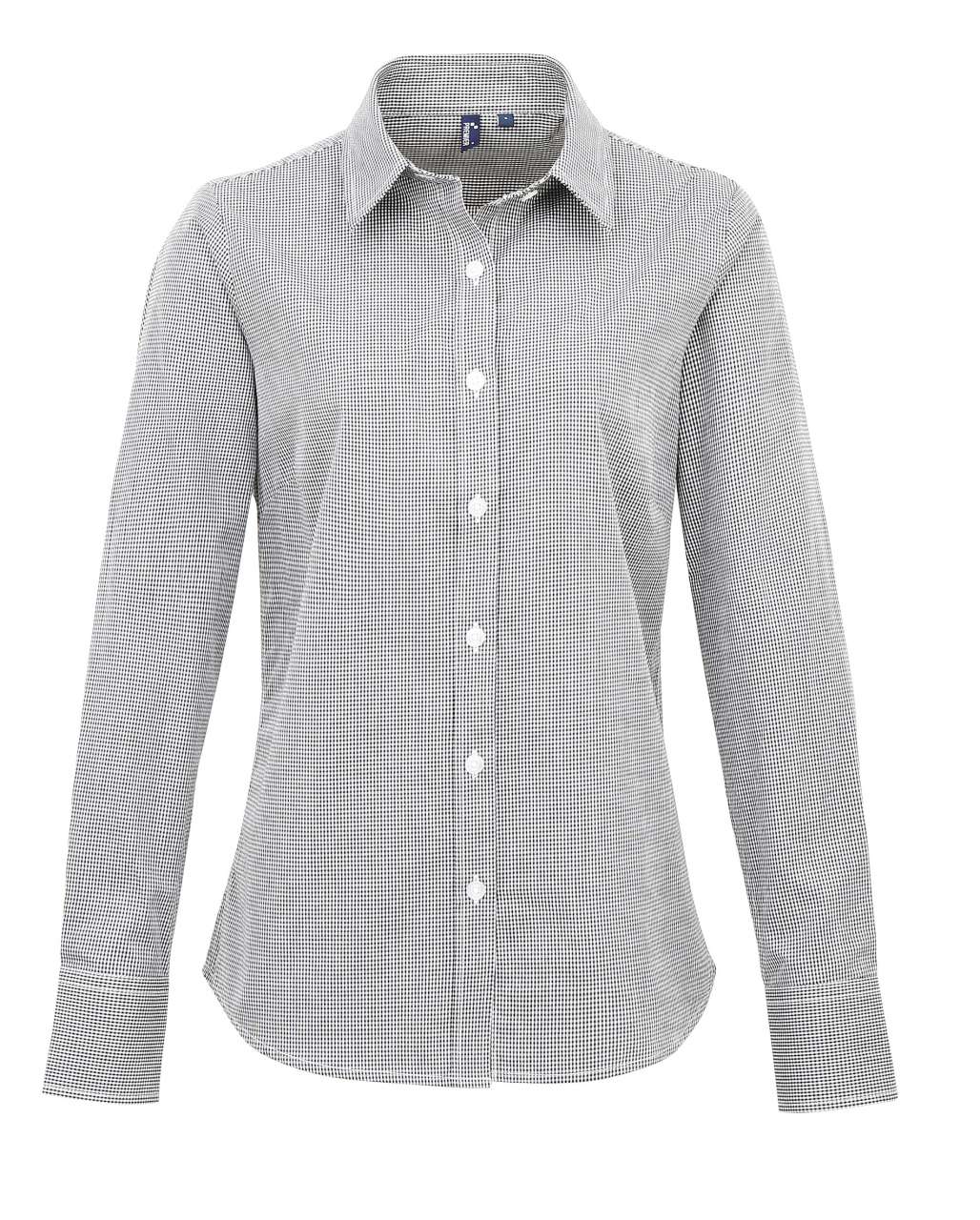 PR320 - WOMEN'S LONG SLEEVE GINGHAM MICROCHECK SHIRT