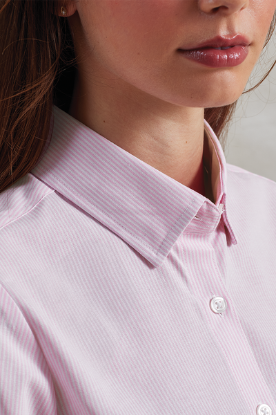 PR338 - WOMEN'S COTTON RICH OXFORD STRIPES SHIRT