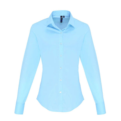 PR344 - WOMEN'S STRETCH-FIT COTTON POPLIN LONG SLEEVE SHIRT