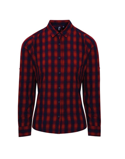 PR350 - 'MULLIGAN' CHECK - WOMEN'S LONG SLEEVE COTTON SHIRT