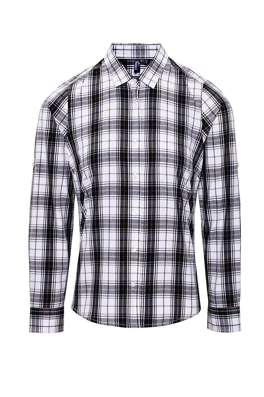 PR354 - 'GINMILL' CHECK - WOMEN'S LONG SLEEVE COTTON SHIRT