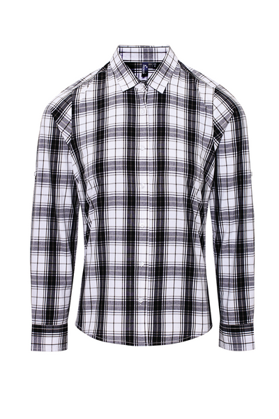 PR354 - 'GINMILL' CHECK - WOMEN'S LONG SLEEVE COTTON SHIRT