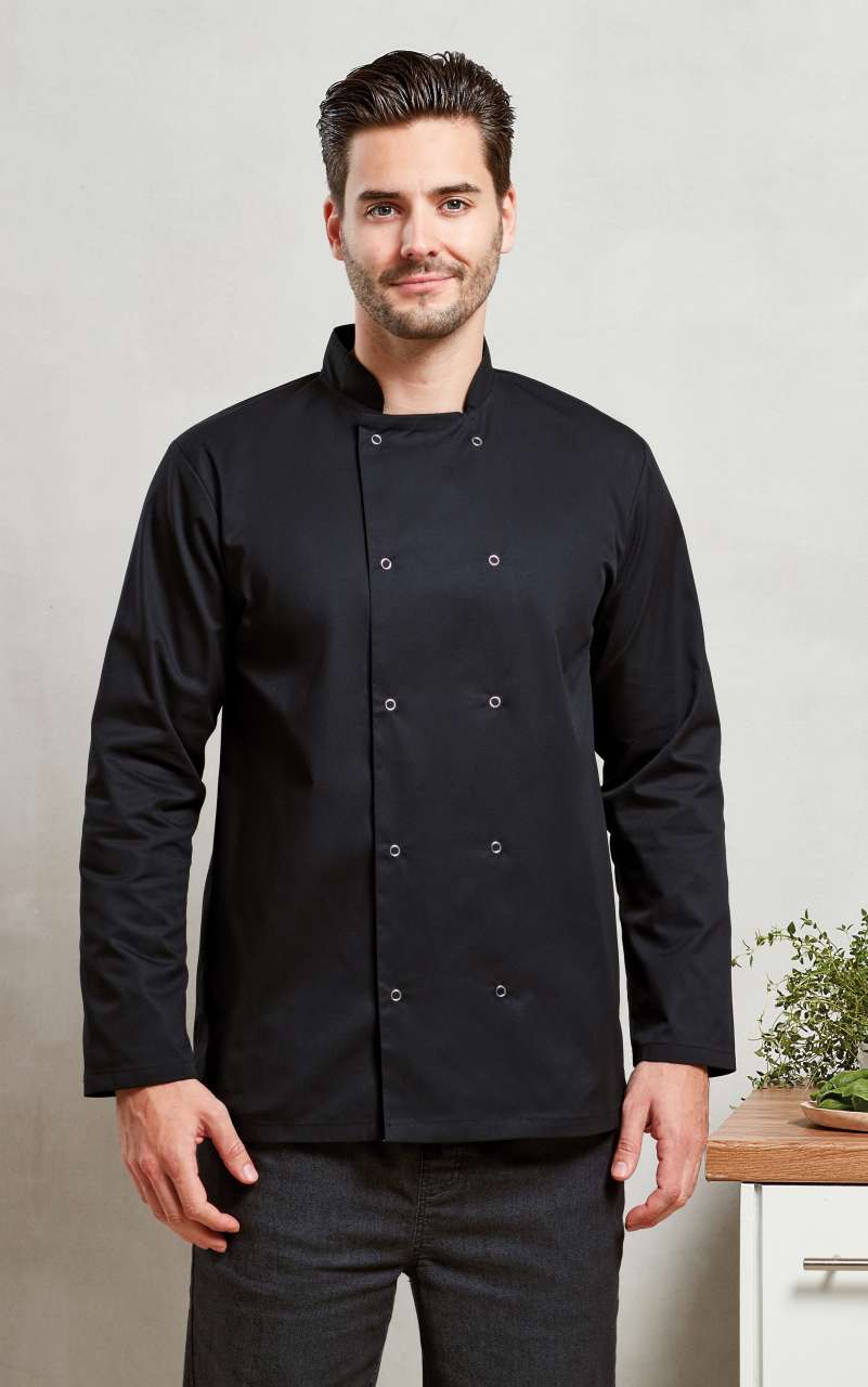 PR665 - CHEF'S LONG SLEEVE STUD JACKET