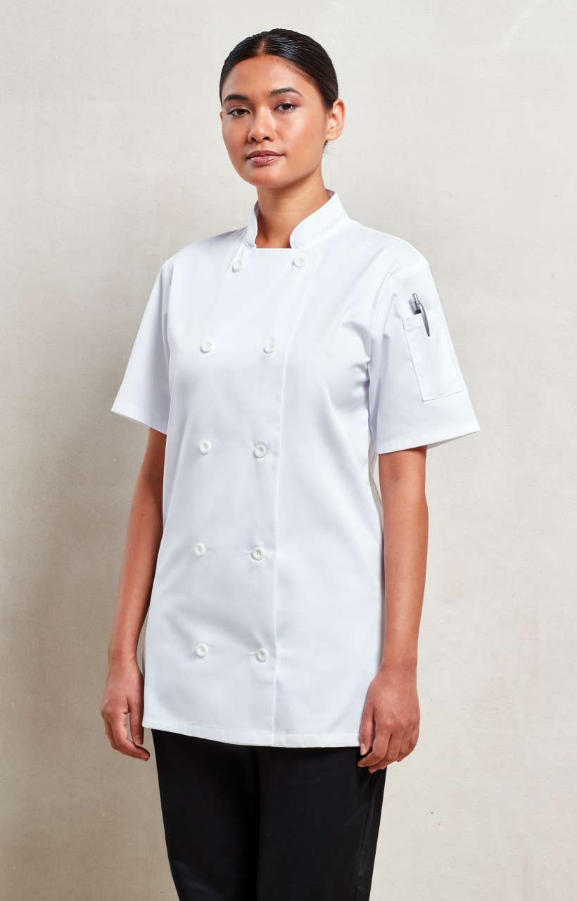 PR670 - WOMEN'S SHORT SLEEVE CHEF'S JACKET