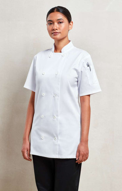 PR670 - WOMEN'S SHORT SLEEVE CHEF'S JACKET