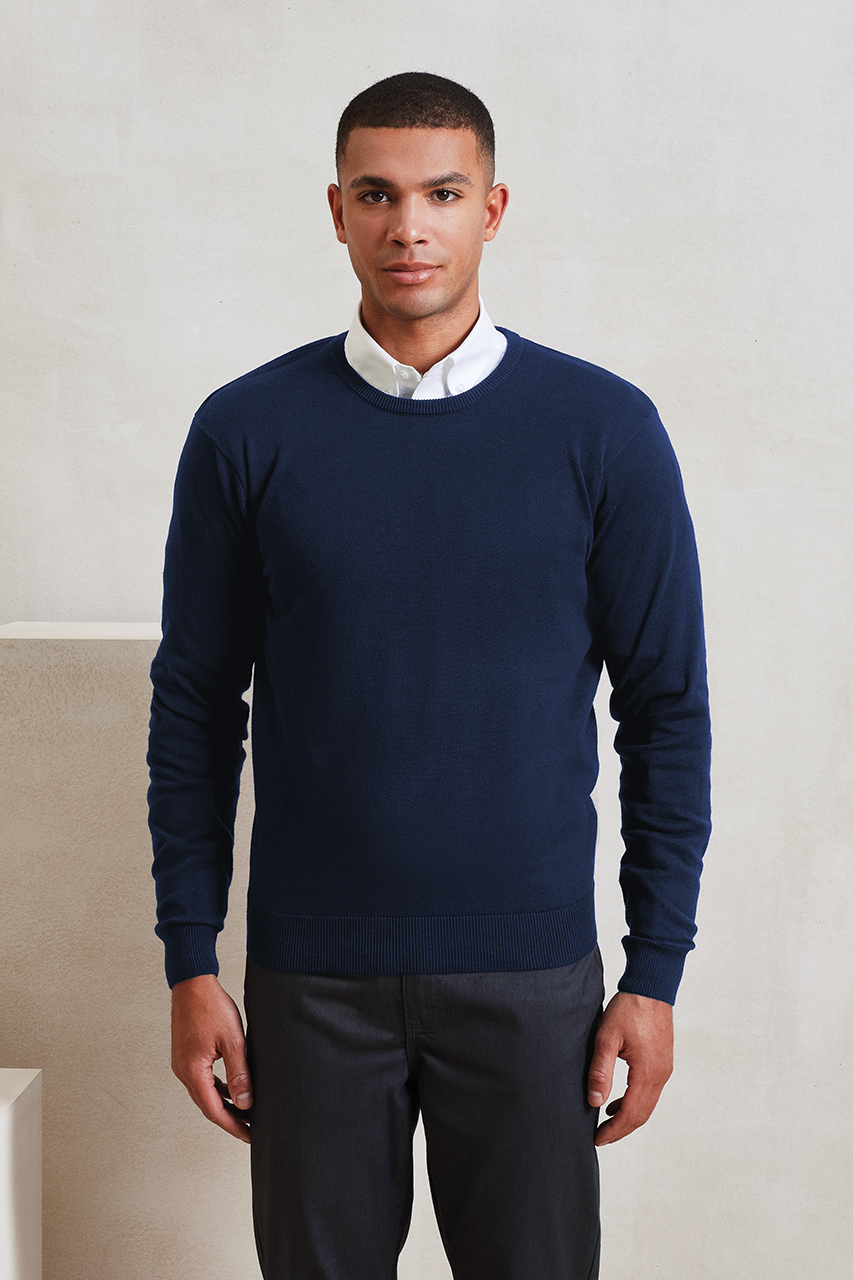 PR692 - MEN'S CREW NECK COTTON RICH KNITTED SWEATER