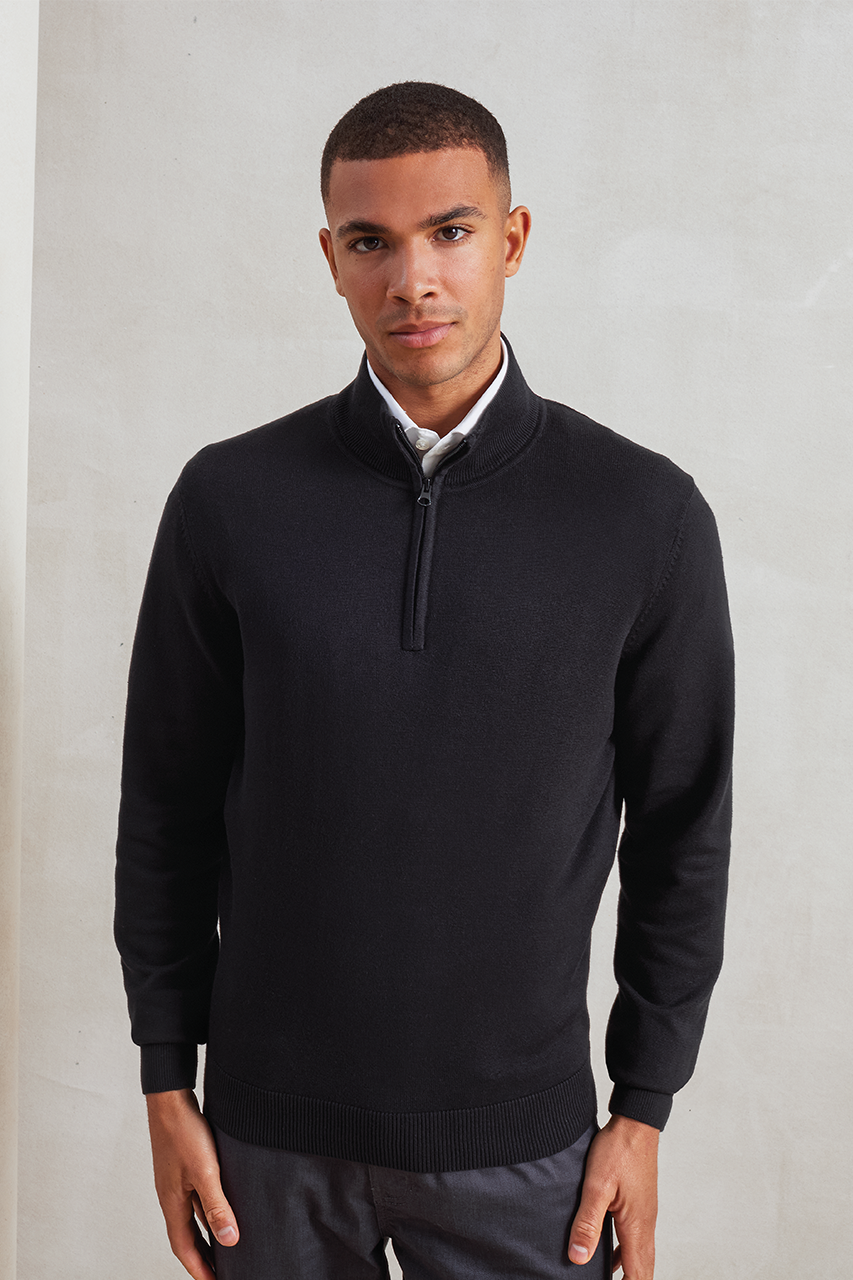 PR695 - MEN'S QUARTER-ZIP KNITTED SWEATER