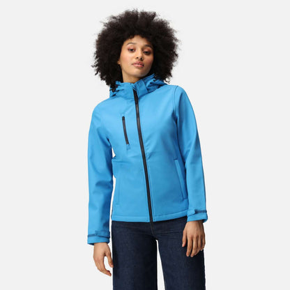 RETRA702 - WOMEN'S VENTURER 3 LAYER HOODED PRINTABLE SOFTSHELL JACKET