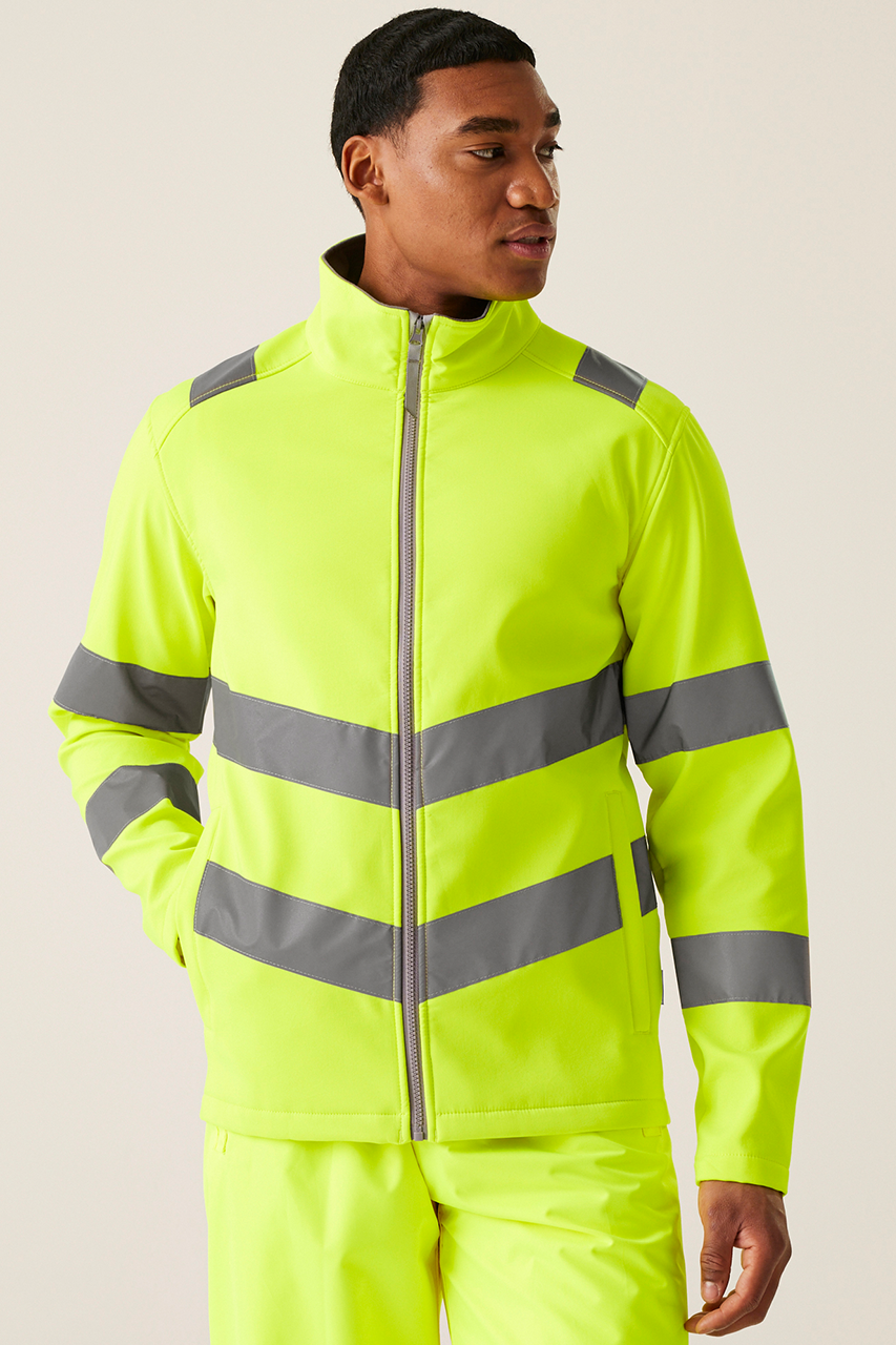 RETRA712 - HI-VIS PRO CONTRACT ABLAZE 2 LAYER SOFTSHELL JACKET (CLASS 3)