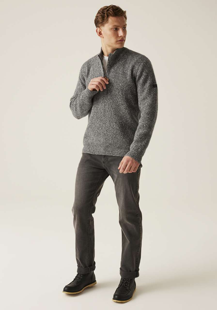 RETRF673 - SOLOMON ZIP-NECK KNITTED PULLOVER