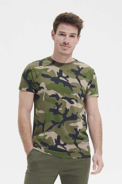 SO01188 - SOL'S CAMO MEN - ROUND COLLAR T-SHIRT