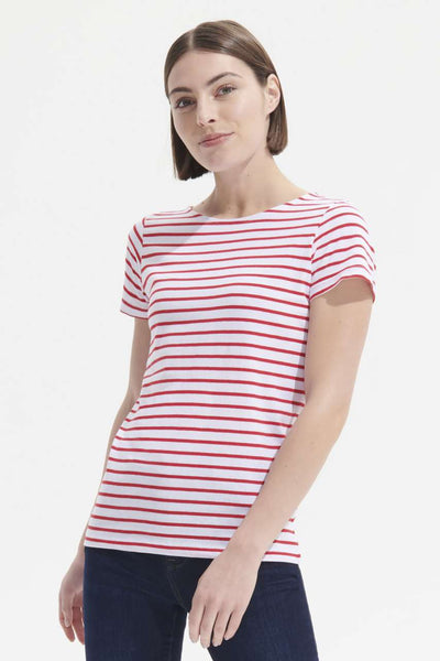 SO01399 - SOL'S MILES WOMEN - ROUND NECK STRIPED T-SHIRT