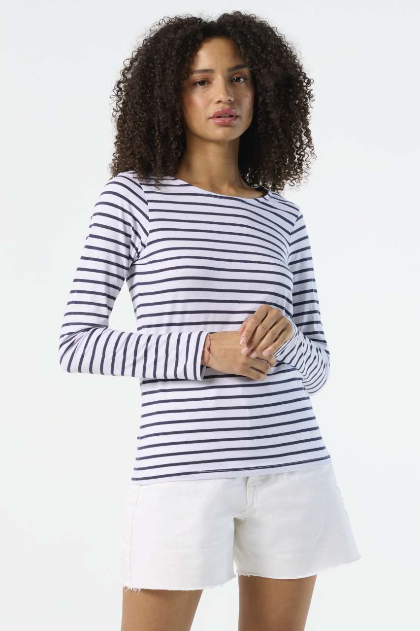 SO01403 - SOL'S MARINE WOMEN - LONG SLEEVE STRIPED T-SHIRT