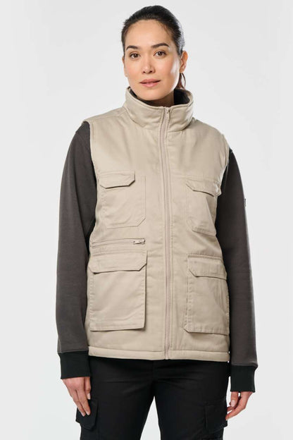 WK607 - UNISEX PADDED MULTI-POCKET POLYCOTTON VEST
