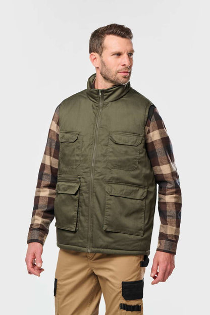 WK607 - UNISEX PADDED MULTI-POCKET POLYCOTTON VEST