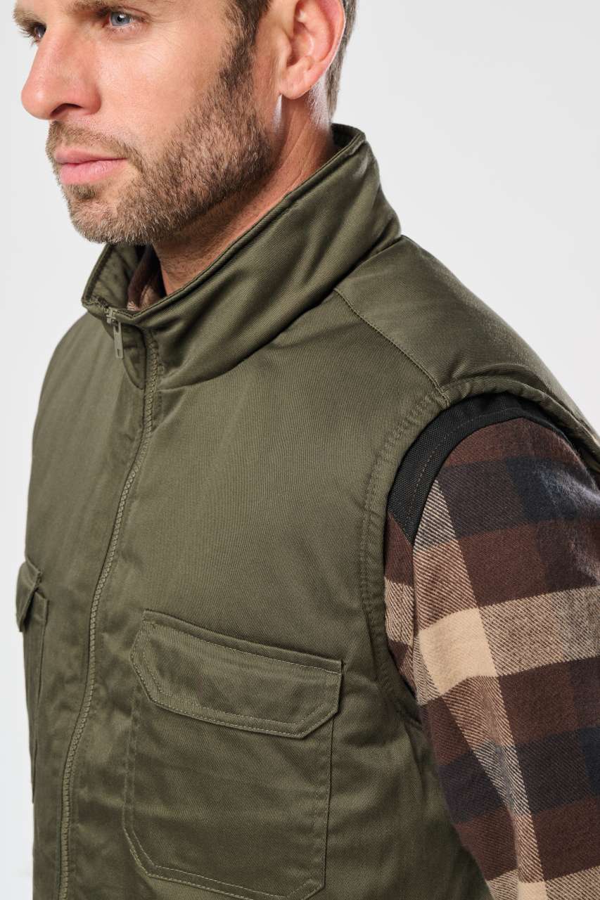 WK607 - UNISEX PADDED MULTI-POCKET POLYCOTTON VEST