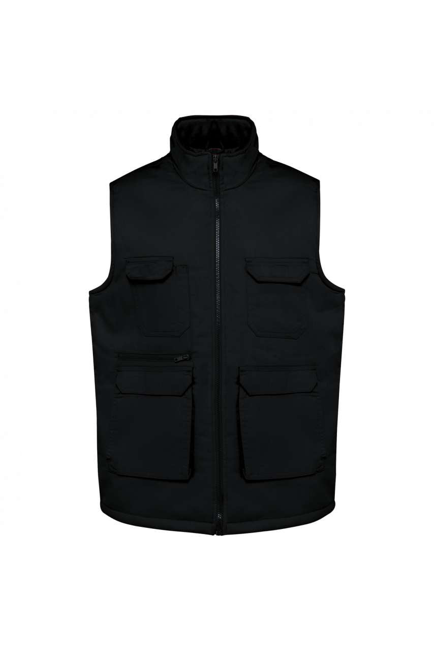 WK607 - UNISEX PADDED MULTI-POCKET POLYCOTTON VEST