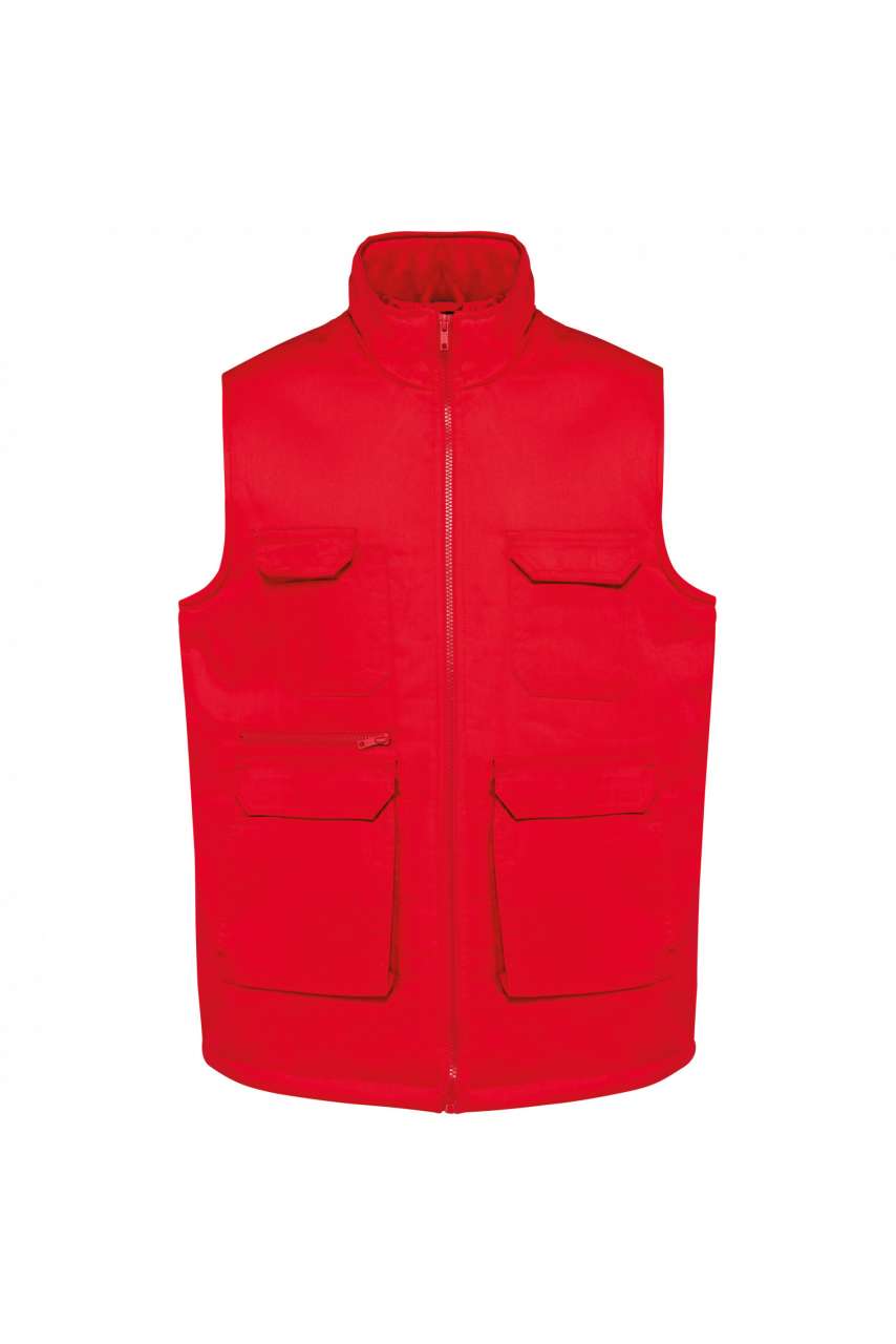 WK607 - UNISEX PADDED MULTI-POCKET POLYCOTTON VEST